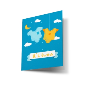 Greeting card, Twin Baby Card