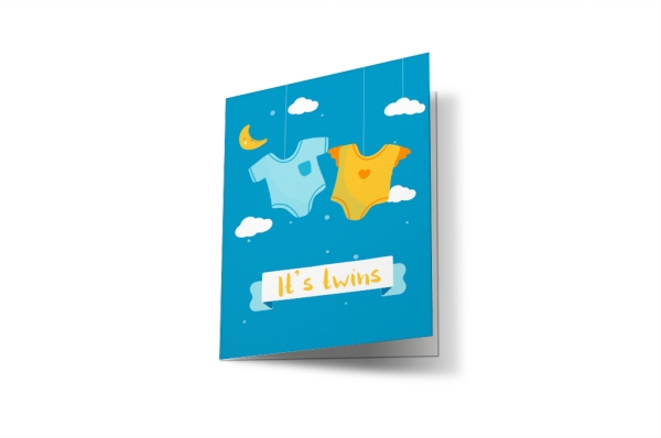 Greeting card, Twin Baby Card